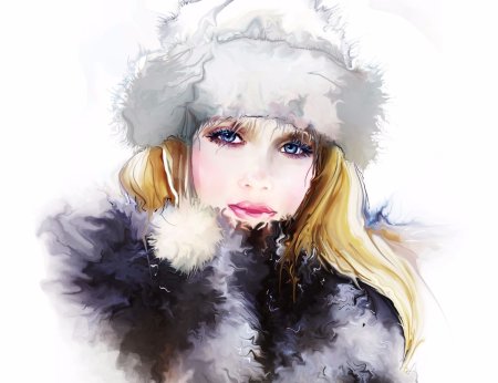 Нарисовать девушку зиму