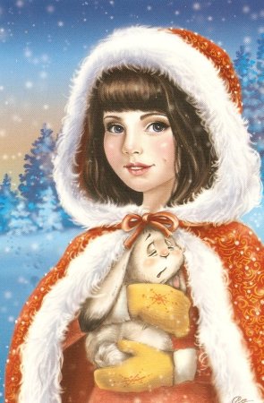 Мультяшные новогодние девушки