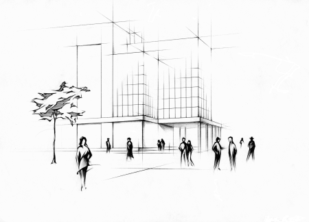 Стаффаж люди архитектурная Графика