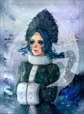 Новогодние Рисованные девушки