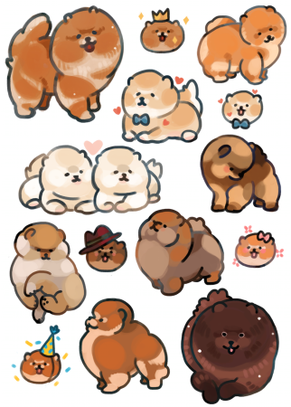 Наклейки шпиц