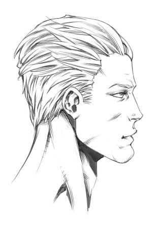 Мужские прически Наброски