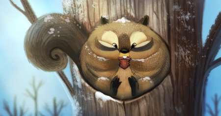 Белка арт прикольный