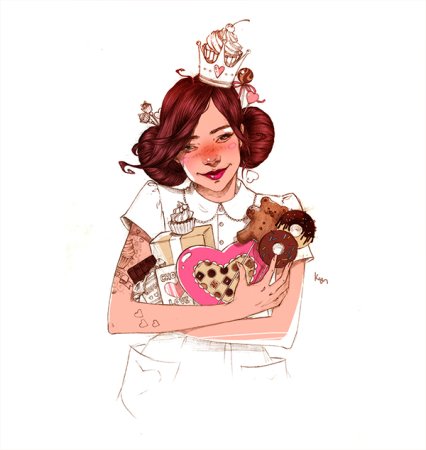 Девушка кондитер арт