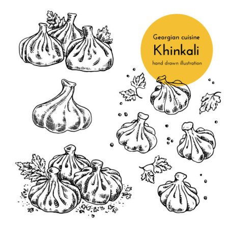 Хинкали нарисованные