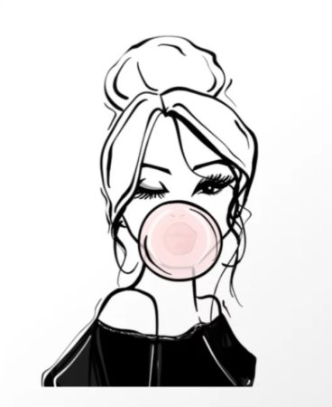 Губы с жвачкой