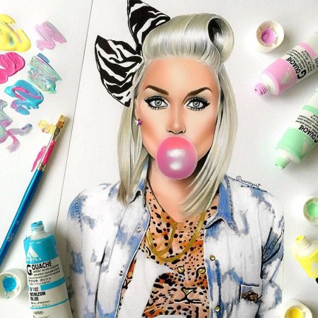 Девочка с жвачкой рисунок