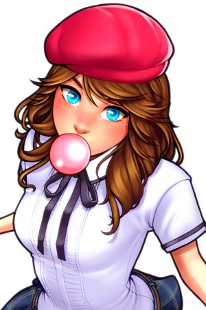 Поп арт девушка с жвачкой