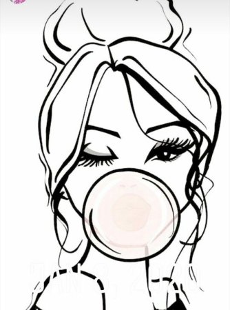 Поп арт девушка с жвачкой