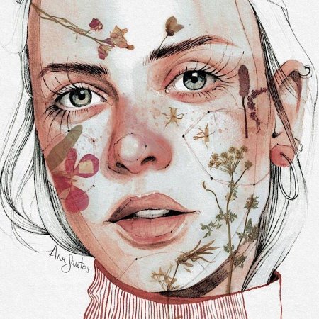 Ana Santos акварель портрет