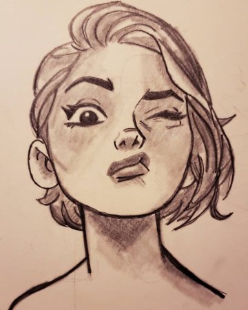 Набросок лица мультяшного