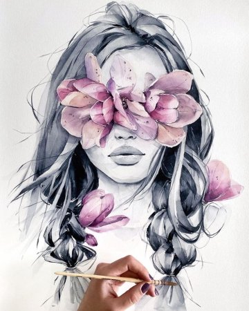 Акварельная девушка