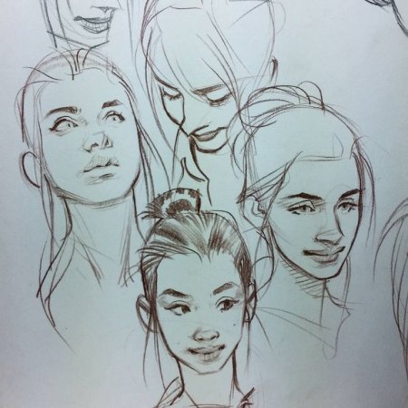 Скетчи для рисования лица