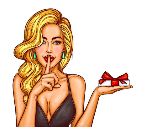 Поп арт блондинка удивление