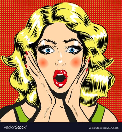 Блондинка с телефоном поп арт