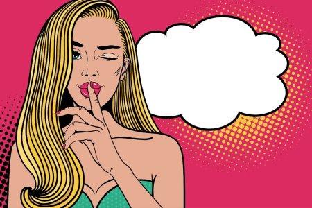 Девушка в стиле поп арт жвачка