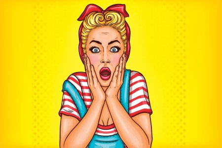 Девушка в стиле поп-арт подмигивает