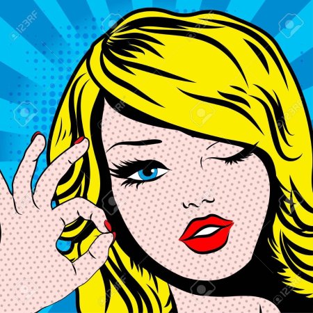 Поп арт блондинка удивление