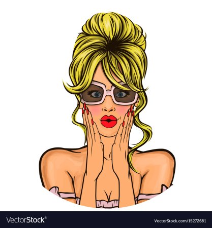 Девушка поет в стиле поп арт