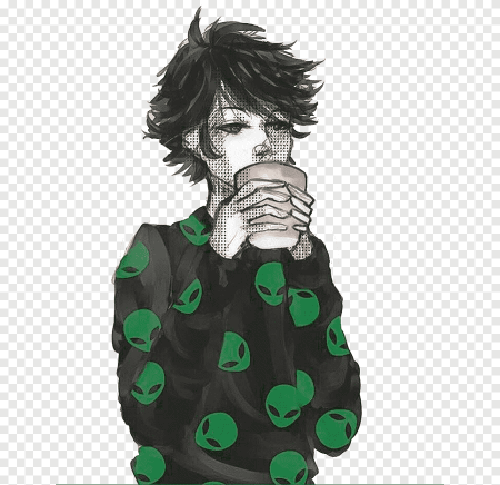 Парень в зеленой кофте арт