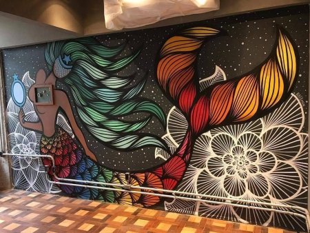 Современная роспись стен в интерьере