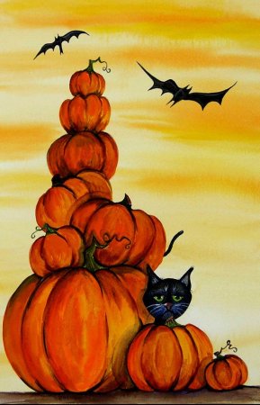 Ведьма с тыквой