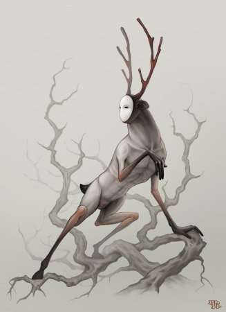 Новогодний олень рисунок