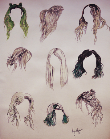 Нарисованные прически