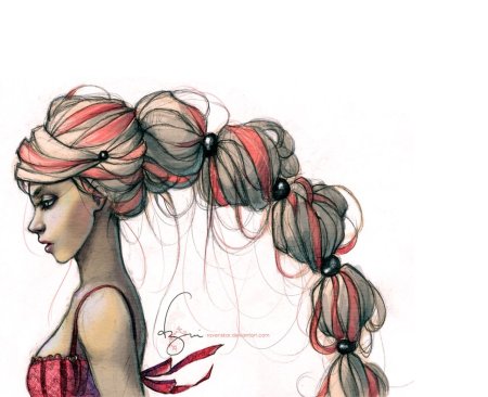 Стилизованное рисование причесок