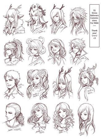 Аниме референс аниме волосы