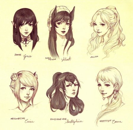 Разные стили рисования волос