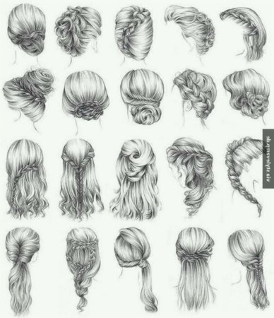 Рисование причесок карандашом