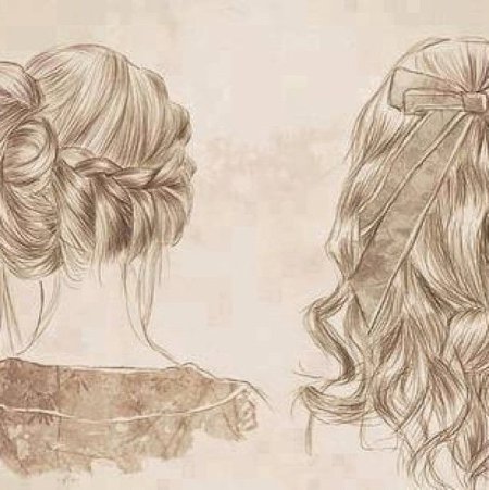 Распущенные волосы прическа рисунок