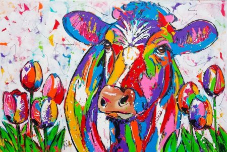 Корова акрилом