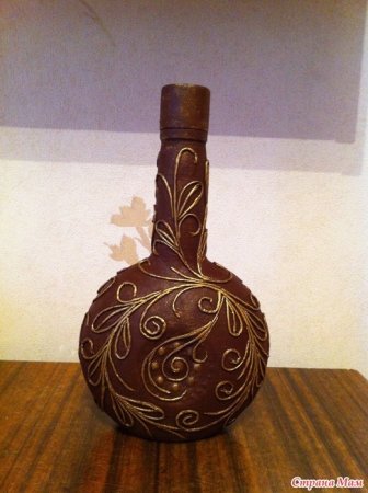 Декор бутылок техника пейп арт