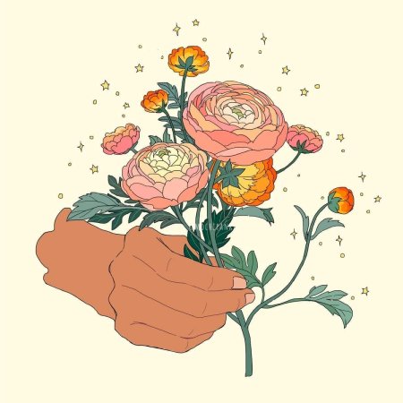 Цветы арт иллюстрация