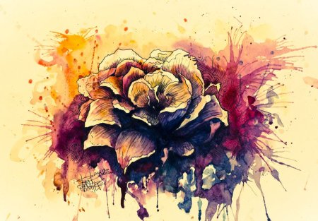 Акварельная Графика цветы