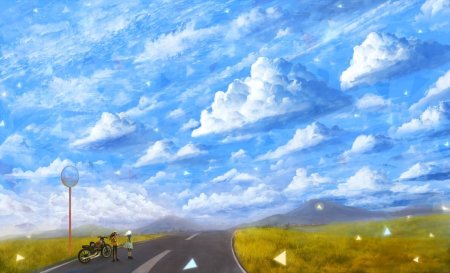 Пейзаж дорога небо