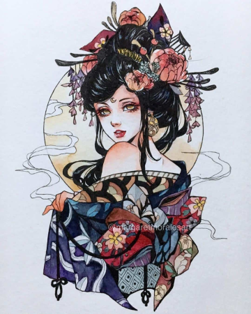 Japanese Prints японская живопись гейши Geisha Art гейша иллюстрация Japanese Art