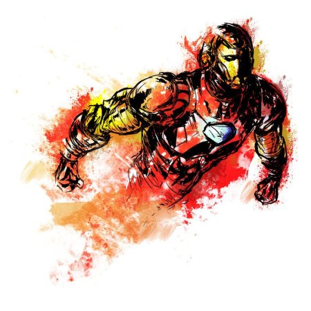 Железный человек акварель