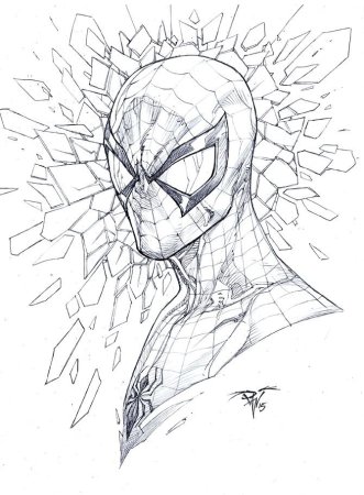 Срисовка Марвел человек паук