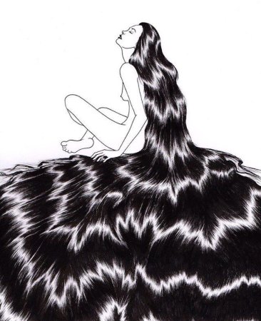 Девушка с длинными волосами иллюстрация