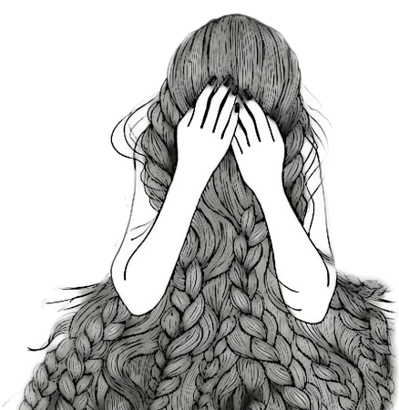 Девушка с распущенными волосами рисунок