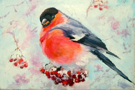 Снегири на ветке