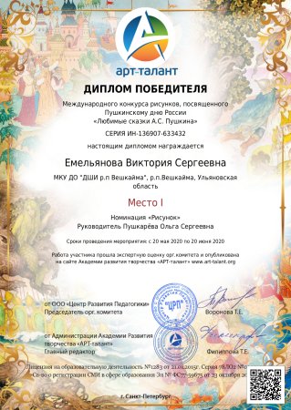 Диплом лауреата конкурса рисунков