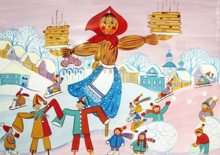 Масленица детские рисунки