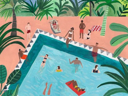 Детский рисунок на тему бассейн