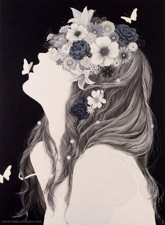 Картина цветы в волосах