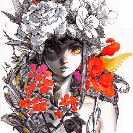 Цветы в волосах Графика
