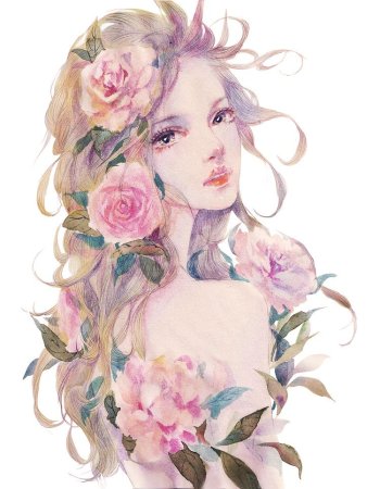 Красивая девушка акварель